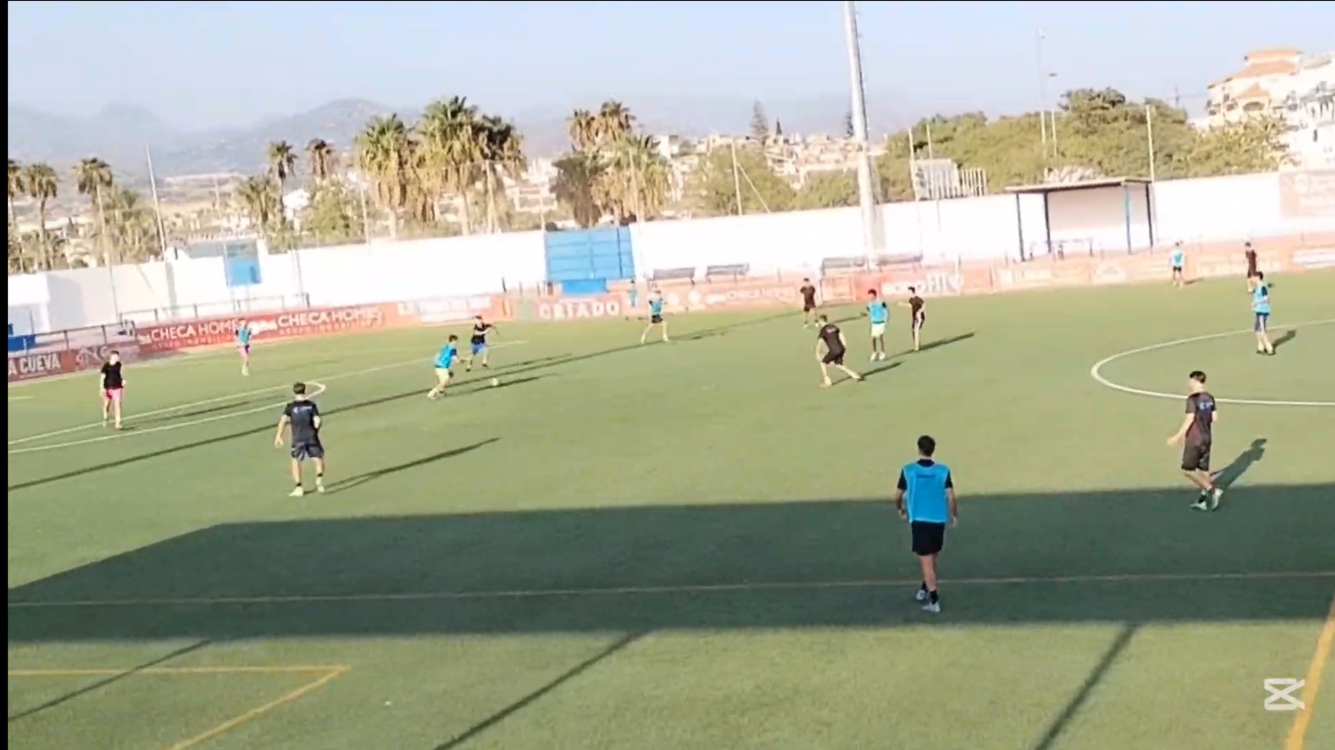 Training session image showing players in an observational exercise
